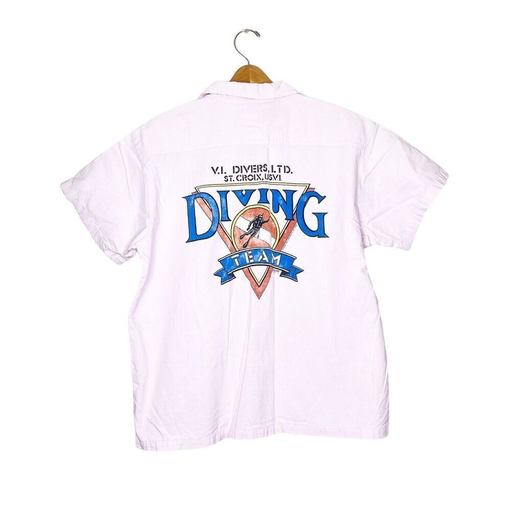 Vintage 80s M Medium Creme De Coconuts Shirt Messina St. Croix USVI Diving Team
